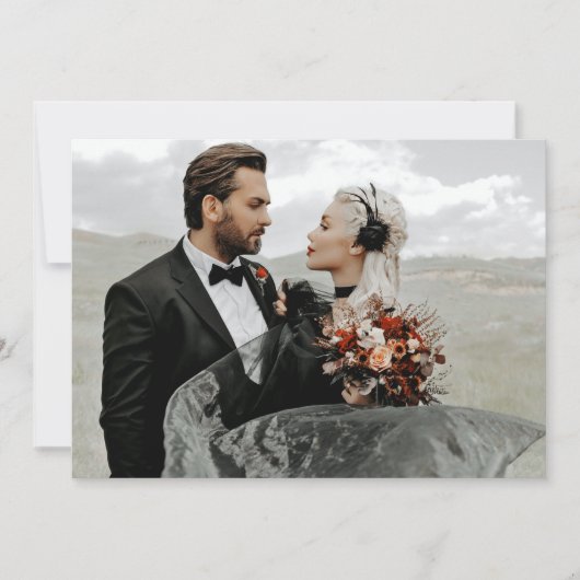 Invitation Skeleton gothique Mains Mariage Détails Info Card (Devant)