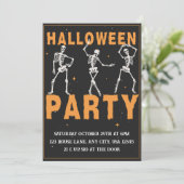 Invitation Skeleton Halloween (Debout devant)