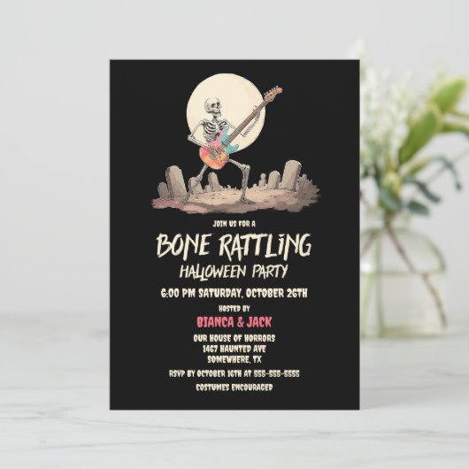 Invitation Skeleton Halloween (Debout devant)