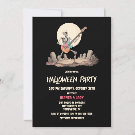 Invitation Skeleton Halloween (Devant)