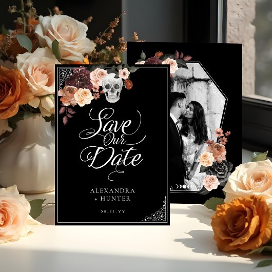 Invitation Skeleton Hand Ring Goth Mariage de automne Enregis