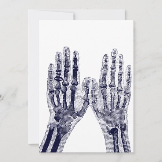 Invitation Skeleton Hands Xray Image dessin Anatomie humaine (Devant)