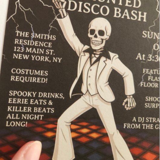 Invitation Skeleton Haunted Disco Bash Halloween Party