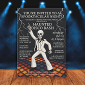 Invitation Skeleton Haunted Disco Bash Halloween Party