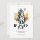 Invitation Skeleton Horseman Costume Mint Halloween Party (Devant)