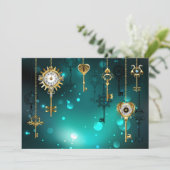 Invitation Skeleton Keys on Green Background (Debout devant)