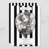 Invitation Skeleton Love Couple Mariage Danse Mariage gothiqu (Devant / Derrière)