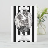 Invitation Skeleton Love Couple Mariage Danse Mariage gothiqu (Debout devant)