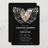 Invitation Skeleton Mains Couples Douche Gothique Photo (Devant / Derrière)