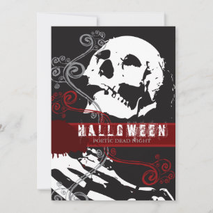 Invitation Skeleton poétique Décès effrayant Gothique Hallowe