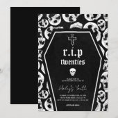 Invitation Skeleton RIP Twenties 20s Funny 30th Birthday (Devant / Derrière)