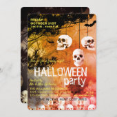 Invitation Skeleton Skeleton Halloween Party Freakine Nuit (Devant / Derrière)