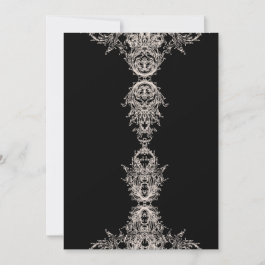 Invitation Skeleton Skull Mauve Dusty Rose Fiançailles gothiq (Dos)