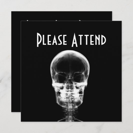 INVITATION SKELETON VISION X-RAY SKULL - B&W (Devant / Derrière)