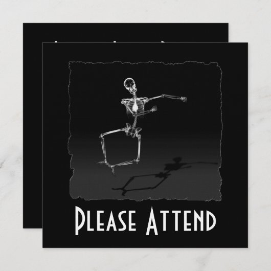 INVITATION SKELETON X RAY JOIE LEAP B&W (Devant / Derrière)