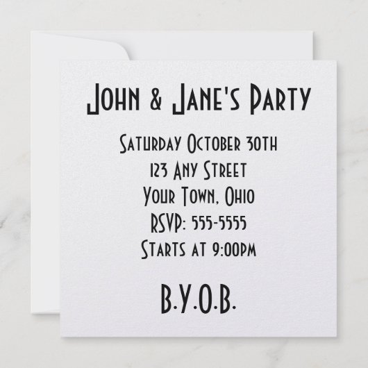 INVITATION SKELETON X RAY JOIE LEAP B&W (Dos)