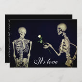 Invitation Skeletons dans Love Mariage (Devant / Derrière)
