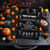 Invitation Skeletons Dansants Drôle Halloween Trick ou Treat