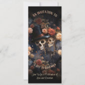 Invitation Skeletons de baiser romantiques Code QR Mariage go (Devant)