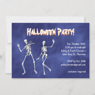 Invitation Skeletons de danse en violet Haze Halloween Invita