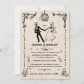 Invitation Skeletons de fête Whimsical jusqu'à la mort (Devant)