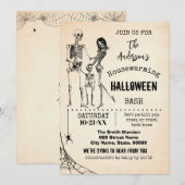 Invitation Skeletons de la fête d'Halloween familiale (Devant / Derrière)