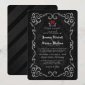 Invitation Skeletons d'Halloween "JUSQU'À LA MORT" & "AVEC" (Devant / Derrière)
