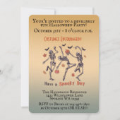 Invitation Skeletons éffrayants - Fête d'Halloween (Devant)