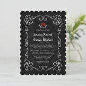 Invitation Skeletons et Coeur Mariage "TIL DEATH" (Debout devant)