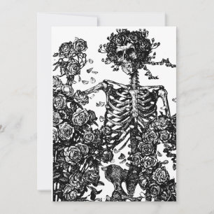 Invitation Skeletons et Rose