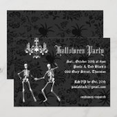 Invitation Skeletons glamour Halloween Costume Party (Devant / Derrière)