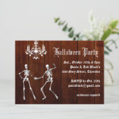 Invitation Skeletons glamour sur l'invitation de l'Halloween  (Debout devant)