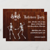 Invitation Skeletons glamour sur l'invitation de l'Halloween  (Devant / Derrière)