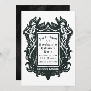 Invitation Skeletons gothiques Spooktacular Halloween Invitat