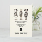 Invitation Skeletons gothiques vintages Fête d'Halloween (Debout devant)