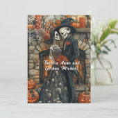 Invitation Skeletons Mariages d'Halloween Bat araignée noire (Debout devant)