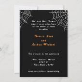 Invitation Skeletons Mariages d'Halloween Bat araignée noire (Dos)
