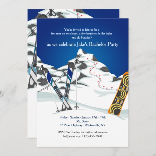 Invitation ski (Devant / Derrière)