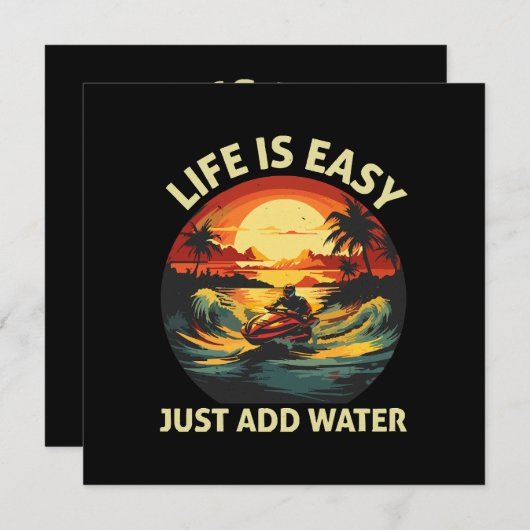 Invitation Ski à jet classique (Devant / Derrière)