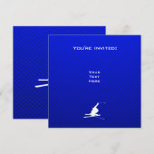 Invitation Ski à neige bleue (Devant / Derrière)