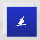 Invitation Ski à neige bleue (Dos)