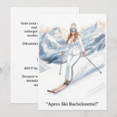 Invitation Ski Bachelorette Weekend Bride on the Slopes (Devant / Derrière)