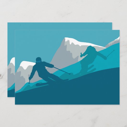 Invitation Ski de montagne Sport (Devant / Derrière)