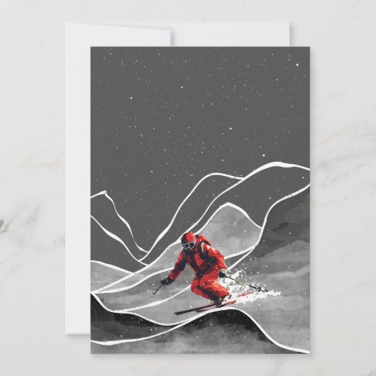 Invitation Ski de montagne sur neige (Devant)
