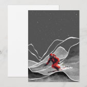 Invitation Ski de montagne sur neige (Devant / Derrière)