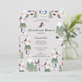 Invitation Ski de neige d'hiver Bachelorette Week-end (Debout devant)