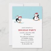Invitation Ski de pingouins Fête (Devant)