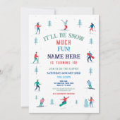 Invitation Ski Fête Anniversaire Pistes Ski Snowboard Neige (Devant)