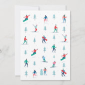 Invitation Ski Fête Anniversaire Pistes Ski Snowboard Neige (Dos)