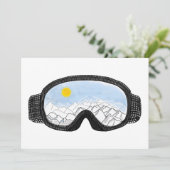 Invitation Ski Goggles Mountain View Illustration (Debout devant)